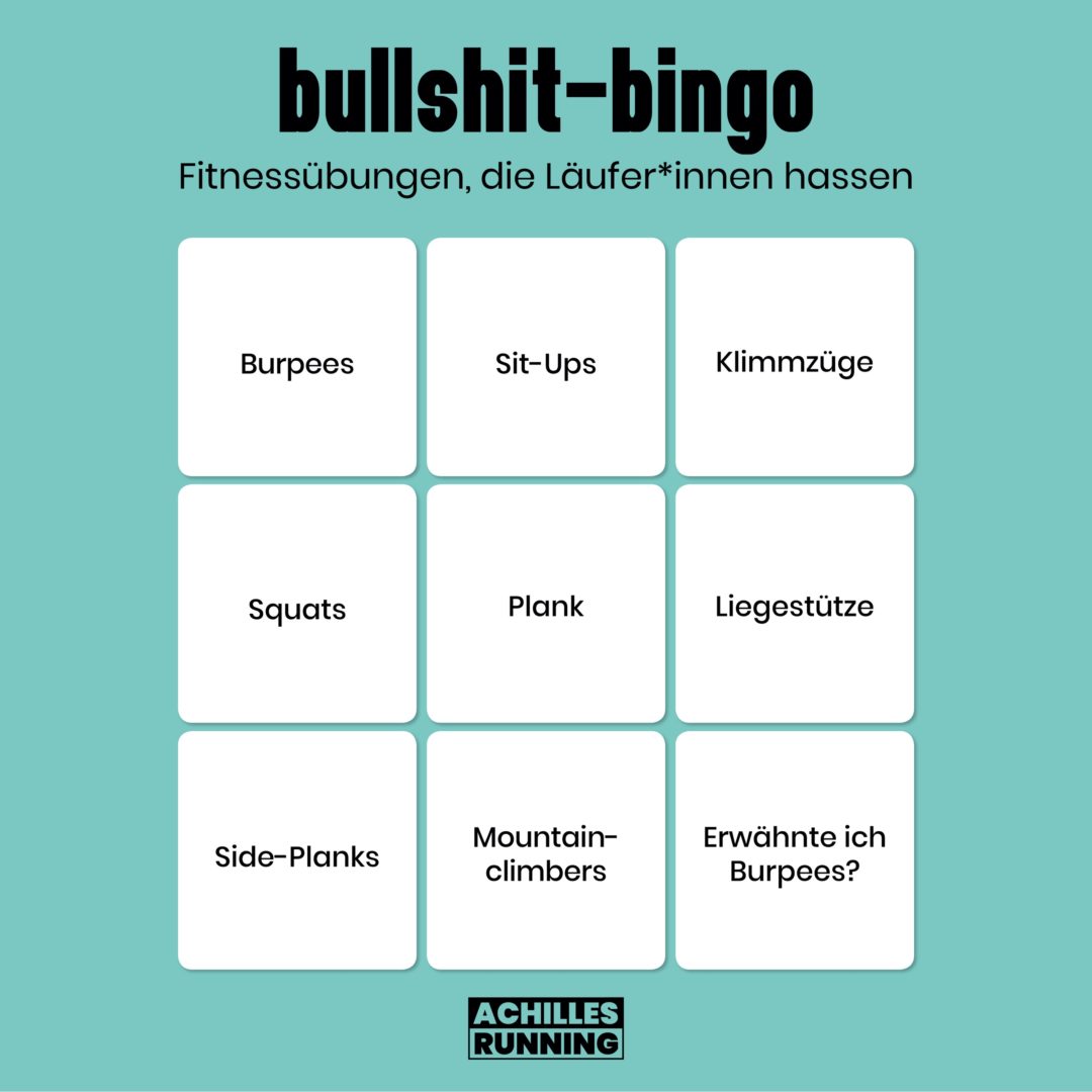 Bullshit-Bingo: Fitnessübungen, die Läufer*innen hassen